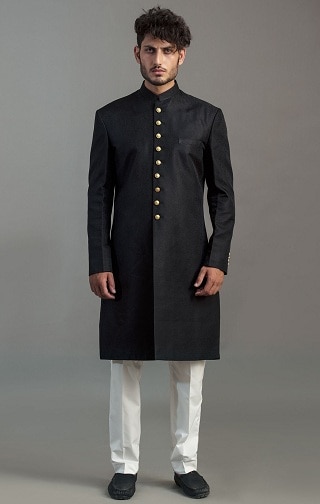 10 Trending Styles of Black Sherwani Designs for Ethnic Look