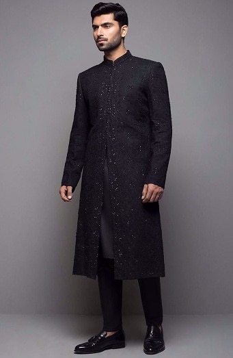 10 Trending Styles of Black Sherwani Designs for Ethnic Look