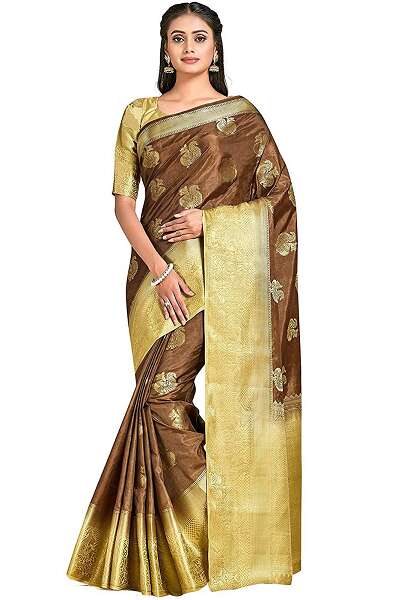 15 New Models of Brown Sarees for Beautiful Look