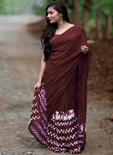 15 New Models of Brown Sarees for Beautiful Look