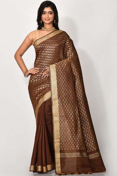 15 New Models of Brown Sarees for Beautiful Look