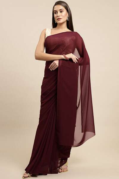 15 New Models of Brown Sarees for Beautiful Look