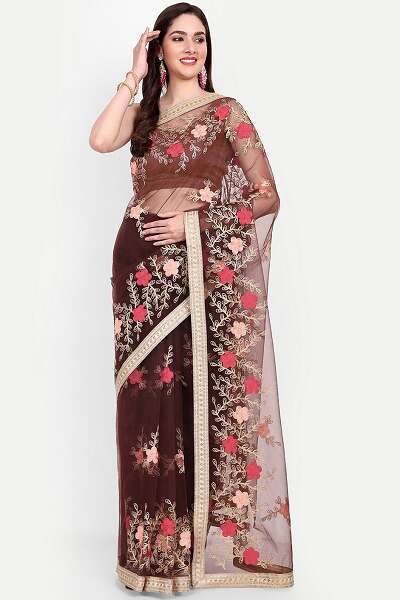 15 New Models of Brown Sarees for Beautiful Look