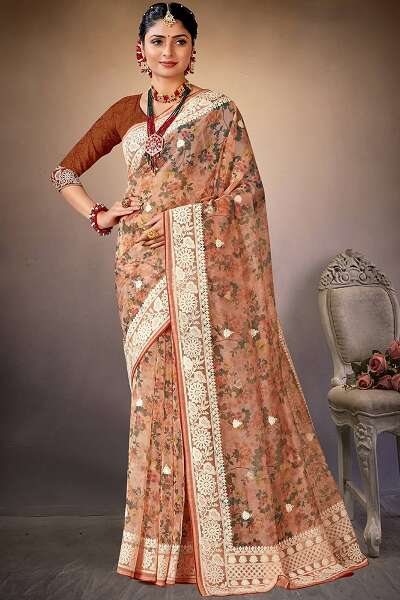 15 New Models of Brown Sarees for Beautiful Look