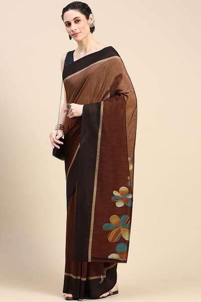 15 New Models of Brown Sarees for Beautiful Look