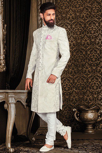 10 Trending White Sherwani Designs for Royal Look in All Occasions