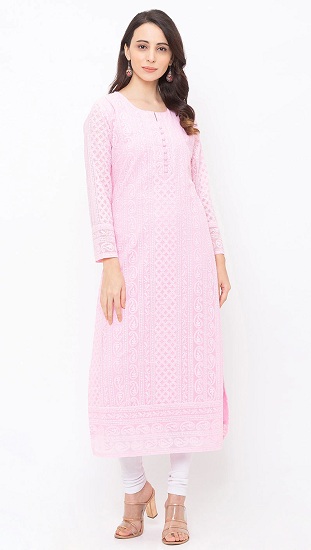 20 Awesome Pink Colour Kurti Designs For Women