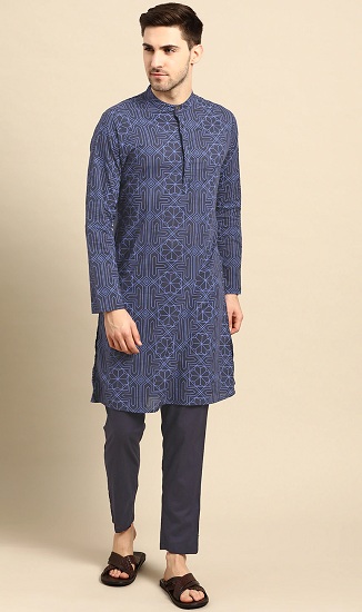 20 Trending Blue Colour Kurta Designs For Men And Women
