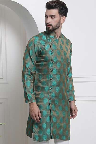 9 Beautiful Designs of Green Colour Kurta for Men and Women