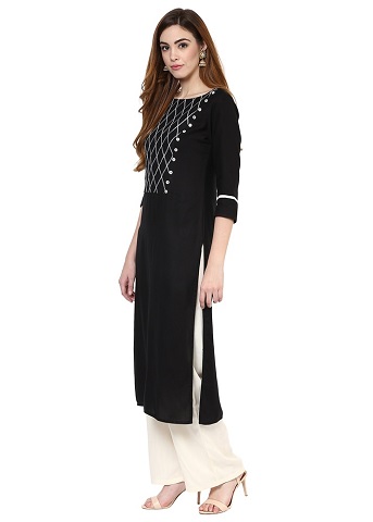 30 Stunning Black Kurti Designs For Women In Trend