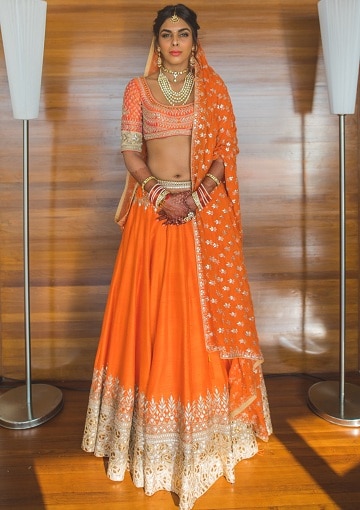 10 Best Orange Lehenga Choli Designs are Brighten Up Your Look
