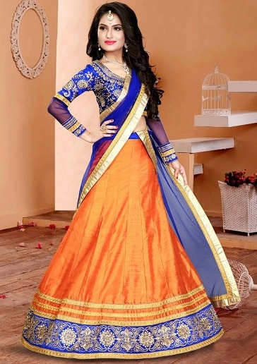 10 Best Orange Lehenga Choli Designs are Brighten Up Your Look