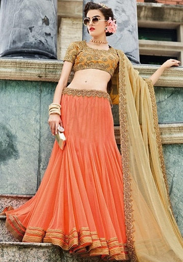 10 Best Orange Lehenga Choli Designs are Brighten Up Your Look