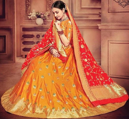 10 Best Orange Lehenga Choli Designs are Brighten Up Your Look