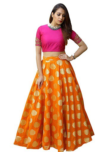 10 Best Orange Lehenga Choli Designs are Brighten Up Your Look