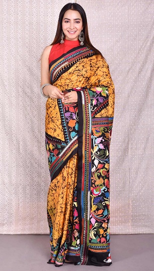 15 Beautiful Kantha Work Saree Designs With Images