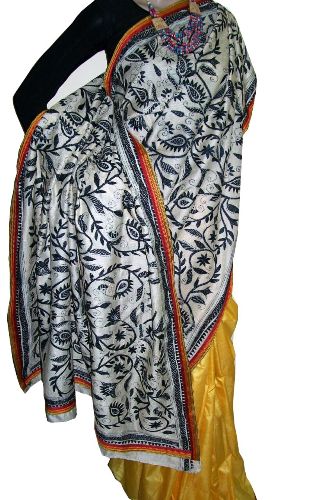 15 Beautiful Kantha Work Saree Designs With Images