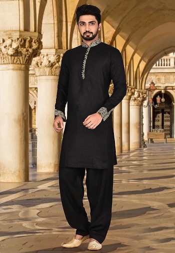 25 New Collection of Black Kurta Pajama Designs for Stylish Look