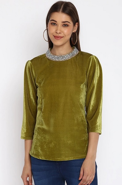 20 Stylish Collection of Velvet Tops for Ladies - Beautiful Models