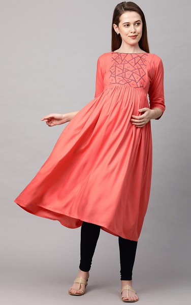 10 Stylish and Comfortable Feeding Maternity Kurtis for Mothers