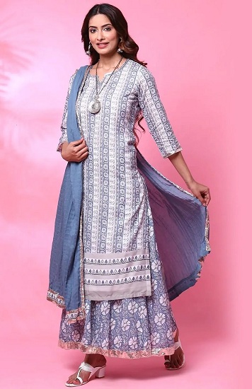 Kurti with Sharara Designs - 10 Eye-Catchy Collection in 2023