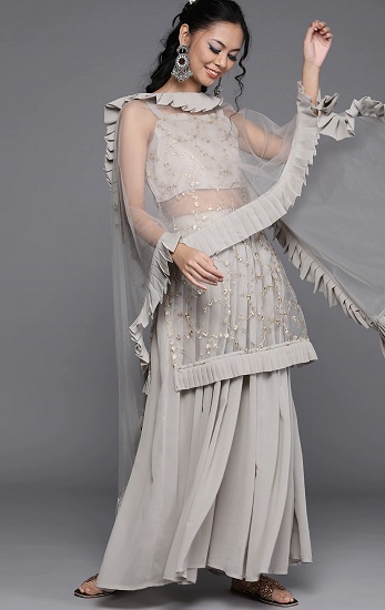 Kurti with Sharara Designs - 10 Eye-Catchy Collection in 2023