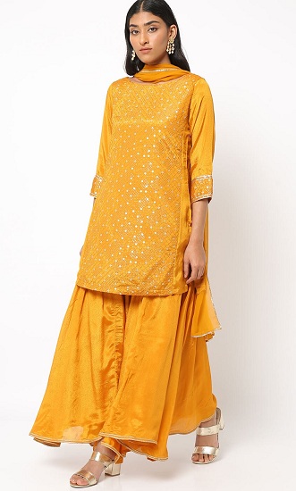 Kurti with Sharara Designs - 10 Eye-Catchy Collection in 2023