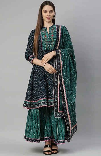 Kurti with Sharara Designs - 10 Eye-Catchy Collection in 2023