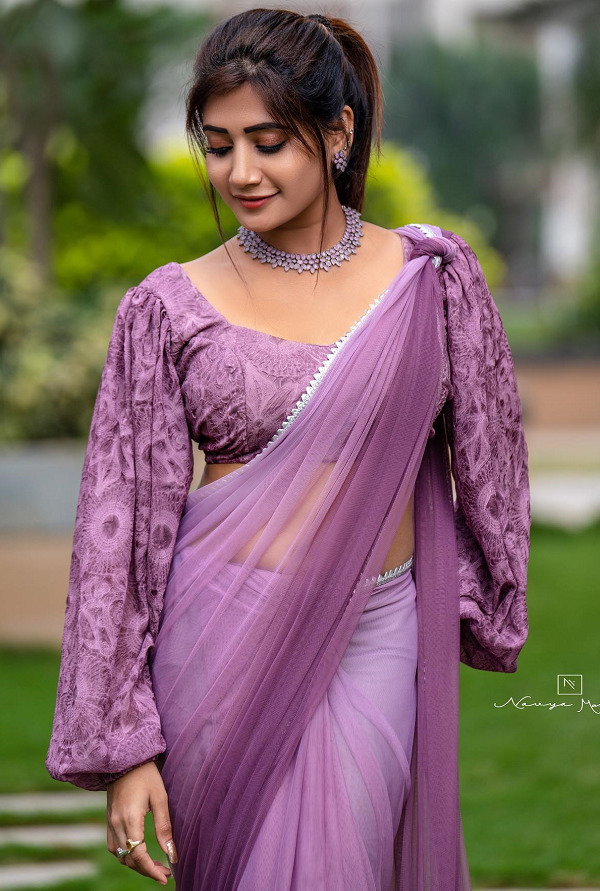 Net Saree Blouse Neck Designs - 20 Stunning Collection for Ladies