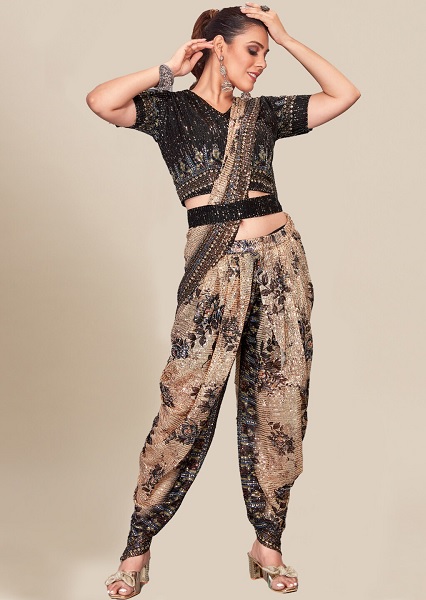 20 Beautiful Designs of Dhoti Sarees For Women in Fashion