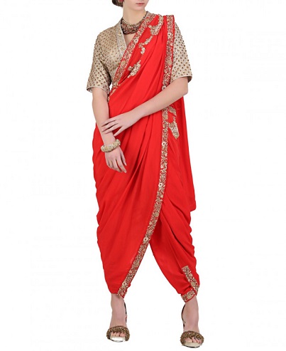 20 Beautiful Designs of Dhoti Sarees For Women in Fashion