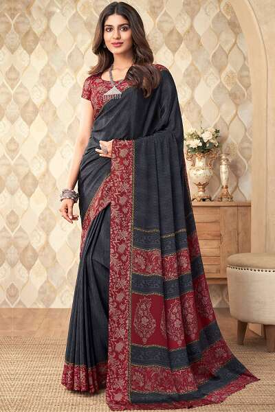 9 Eye-Catchy Designs of Grey Sarees for Modern Grace