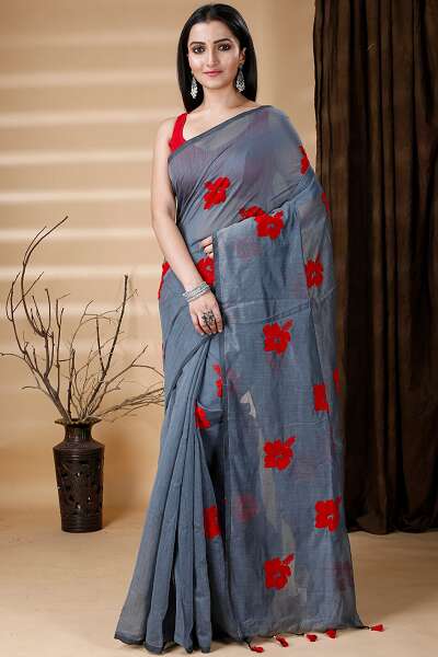 9 Eye-Catchy Designs of Grey Sarees for Modern Grace