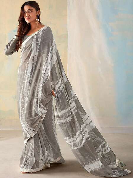9 Eye-Catchy Designs of Grey Sarees for Modern Grace