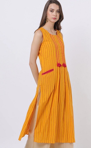 25 Modern Sleeveless Kurti Designs for Stylish Appearance