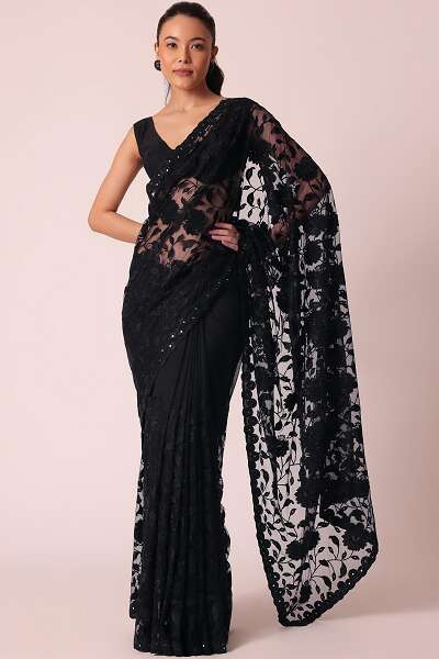 15 Trendy Collection of Black Sarees For Stylish Women
