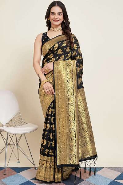 15 Trendy Collection of Black Sarees For Stylish Women