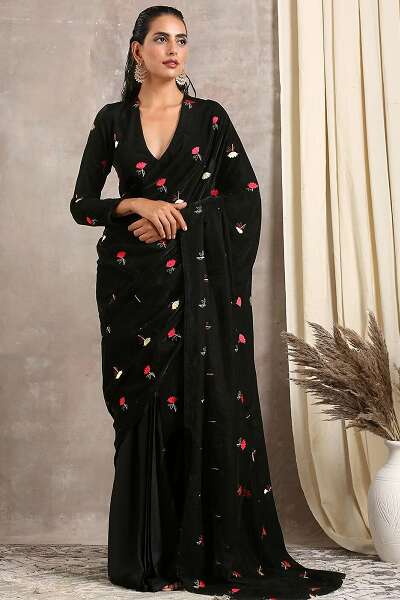 15 Trendy Collection of Black Sarees For Stylish Women