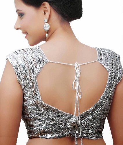 20 Stylish Silver Blouse Designs That Will Mesmerise You