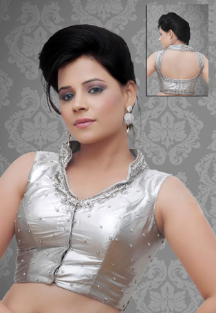 20 Stylish Silver Blouse Designs That Will Mesmerise You