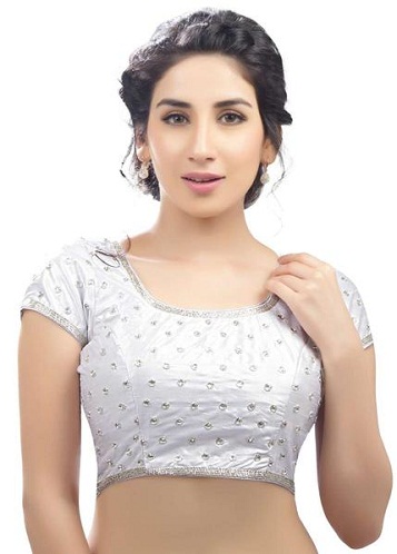 20 Stylish Silver Blouse Designs That Will Mesmerise You