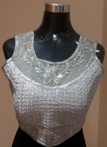 20 Stylish Silver Blouse Designs That Will Mesmerise You