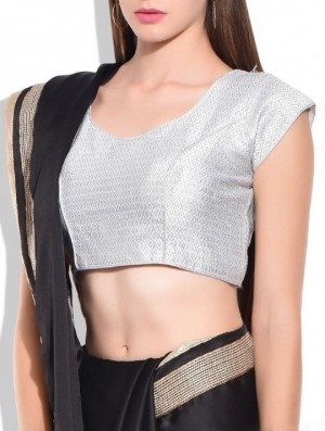 20 Stylish Silver Blouse Designs That Will Mesmerise You
