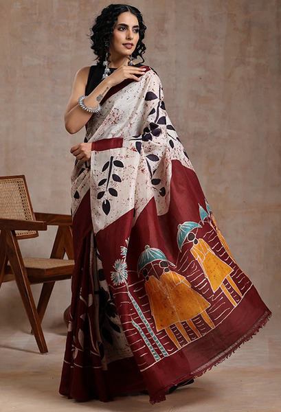 10 Beautiful Designs of Batik Sarees for Traditional Look
