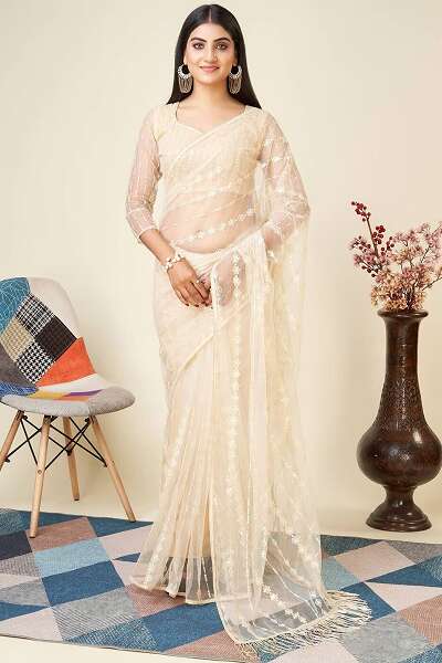 9 Splendid Designs of Lace Sarees for Trending Look