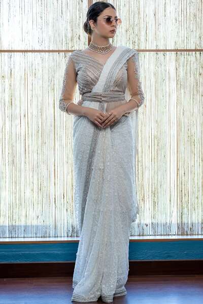 9 Splendid Designs of Lace Sarees for Trending Look