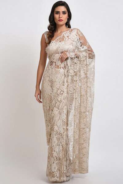 9 Splendid Designs of Lace Sarees for Trending Look