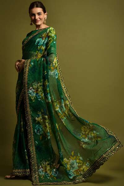 15 Gorgeous Designs of Embroidery Sarees For A Royal Look