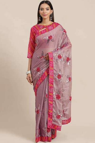 15 Gorgeous Designs of Embroidery Sarees For A Royal Look