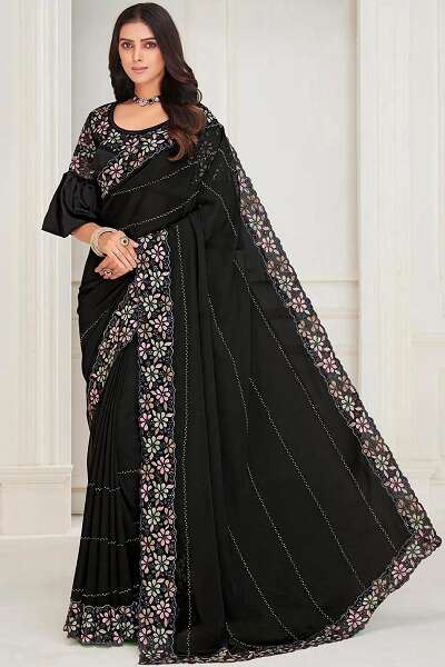 15 Gorgeous Designs of Embroidery Sarees For A Royal Look